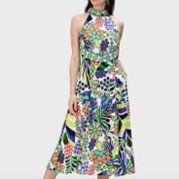 WAYWARD FANCIES Floral print crepe halter style dress Size 8/M - Picture 2 of 16